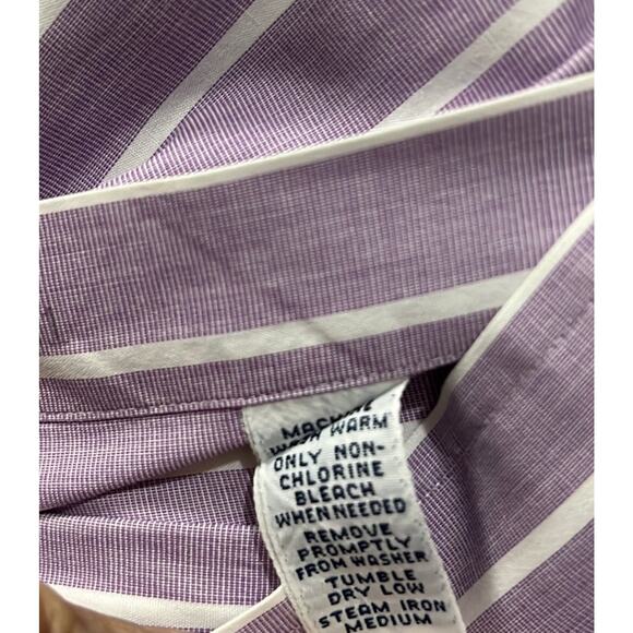 Ralph Lauren Classic Fit Stripe Button Up Shirt Size 17.5 100% Cotton - Picture 8 of 8